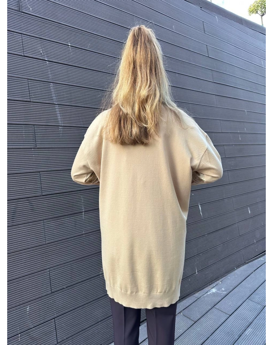 Ghisa 5KOBTNK4803 Camel Kol Detaylı Triko Tunik