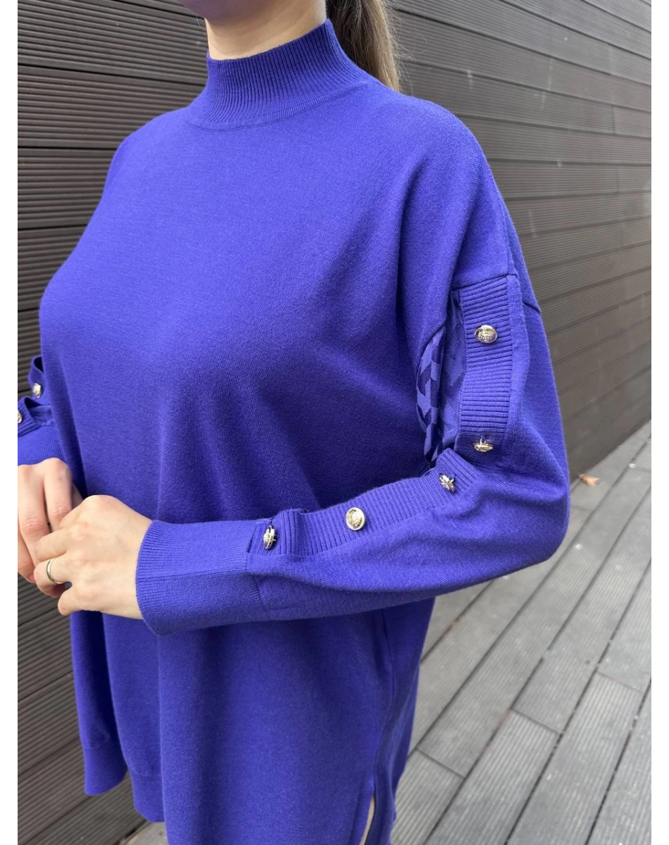Ghisa 5KOBTNK4803 Mor Kol Detaylı Triko Tunik