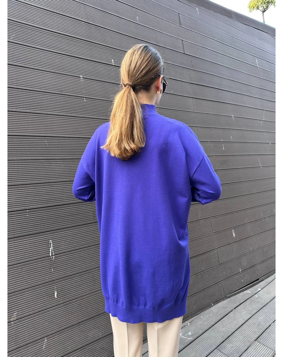 Ghisa 5KOBTNK4803 Mor Kol Detaylı Triko Tunik