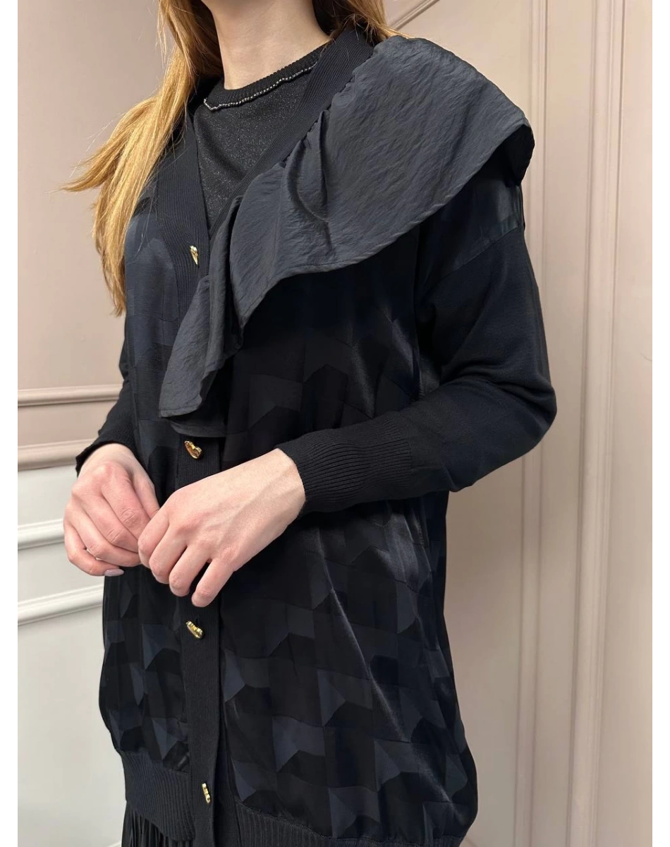 Ghisa 5KÖRHRK3603 Siyah Üçgen Desenli Hırka