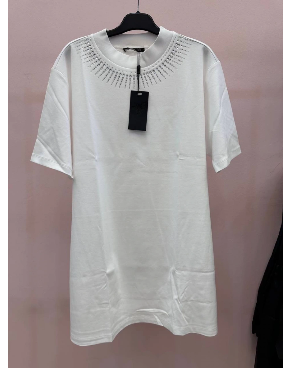 Ghisa GSBASIC4973 Beyaz Yakası Taşlı Kısa Kollu Tişört