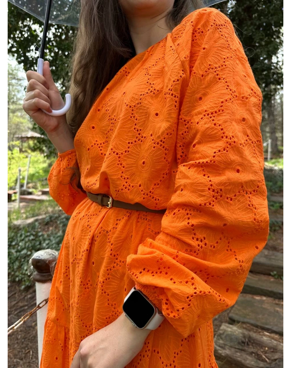 Heddy & Nurcan Çetin 23132 Oranj Elbise