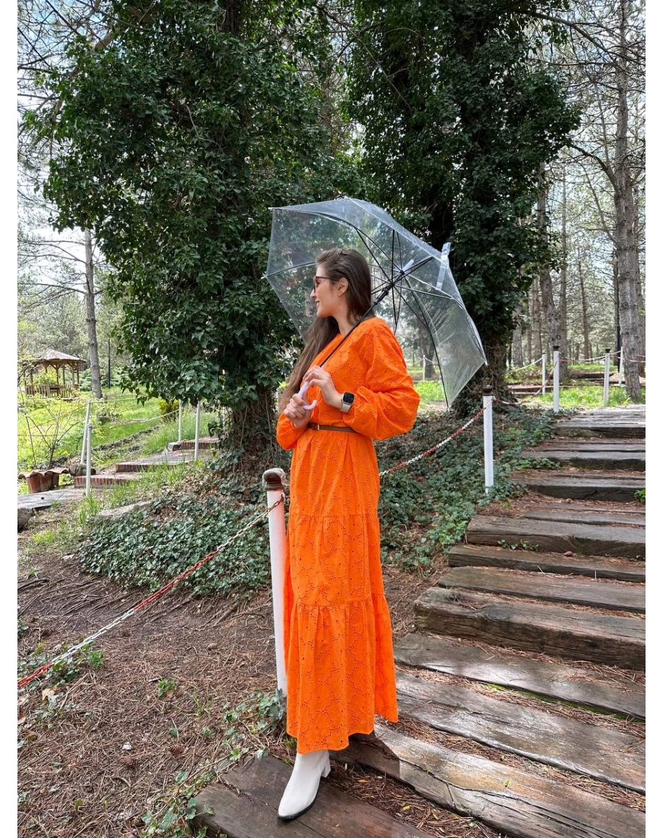 Heddy & Nurcan Çetin 23132 Oranj Elbise