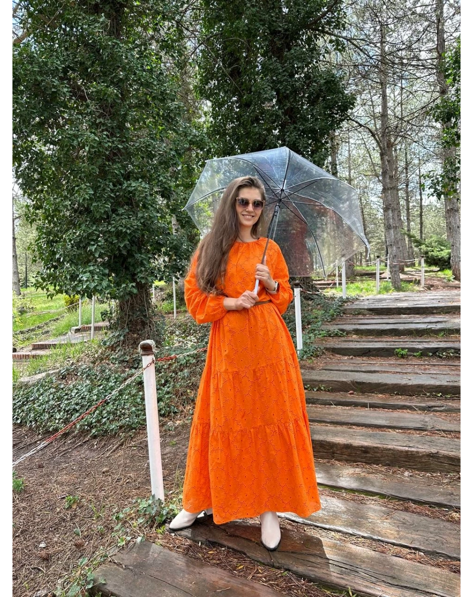 Heddy & Nurcan Çetin 23132 Oranj Elbise