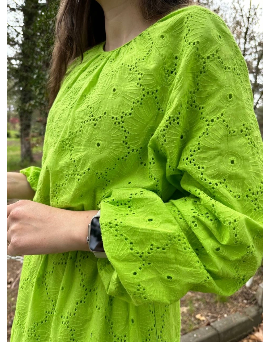 Heddy & Nurcan Çetin 23132 Yağ Yeşili Elbise