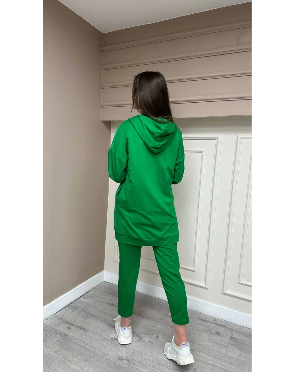 Heddy & Nurcan Çetin 23420 Yeşil Güpür Detaylı Spor Takım