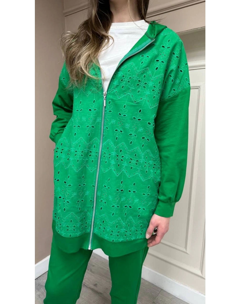 Heddy & Nurcan Çetin 23420 Yeşil Güpür Detaylı Spor Takım