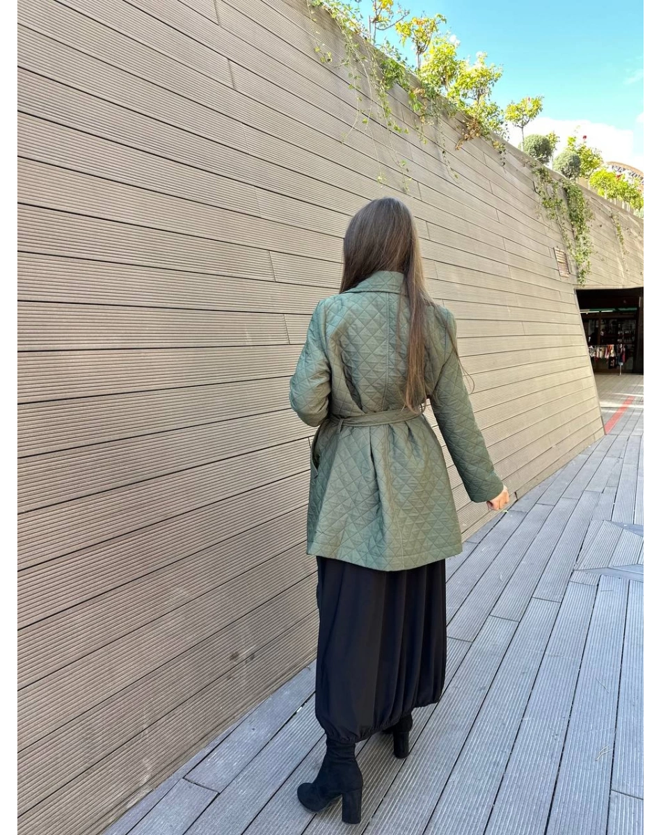 Heddy & Nurcan Çetin 24704 Haki Bağlamalı Kısa Ceket