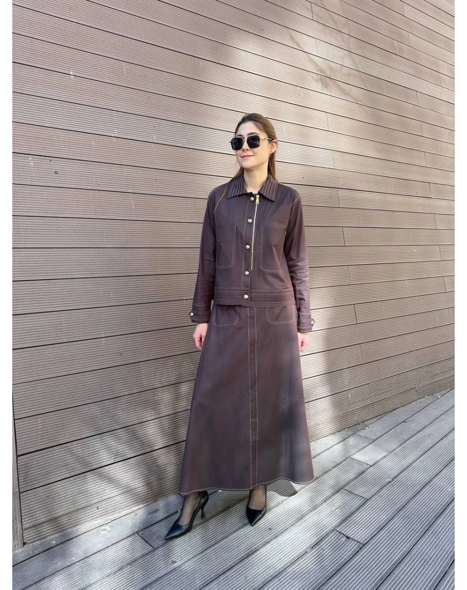 Hilay HLY0125Y101.005 Kahverengi Amara Etekli Takım