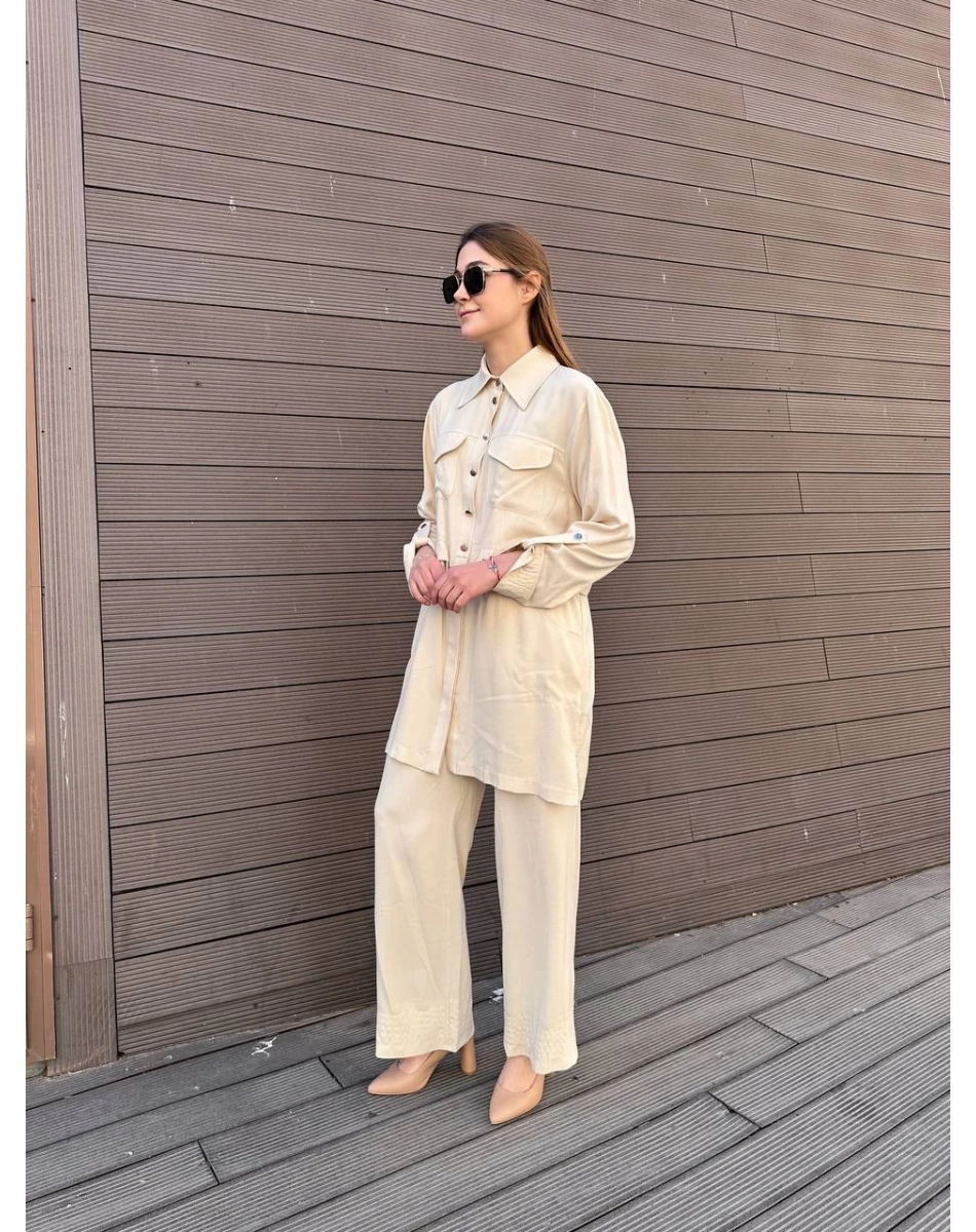 Hilay HLY0125Y101.007 Bej Anita Pantolonlu Takım
