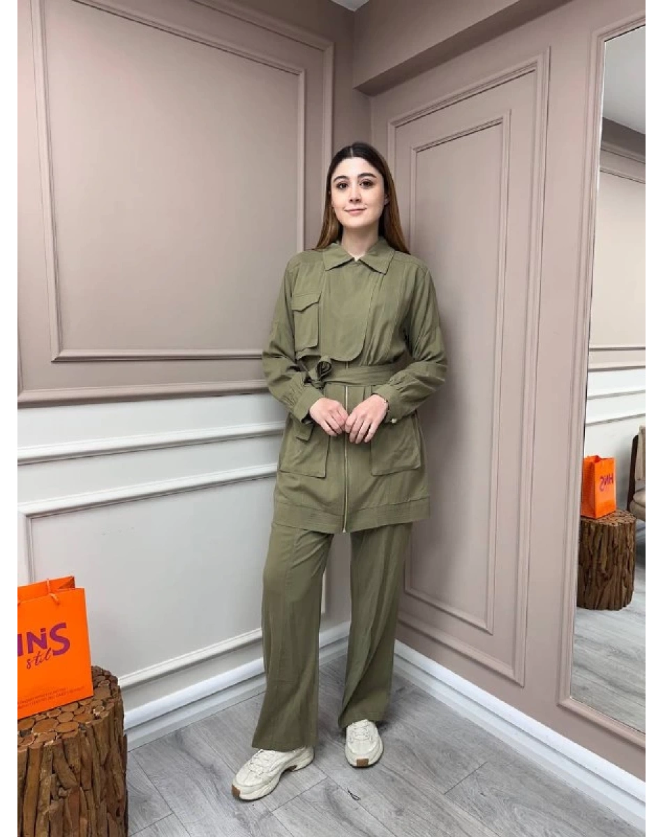 Hilay HLY0125Y101.010 Haki Aleksa Pantolonlu Takım