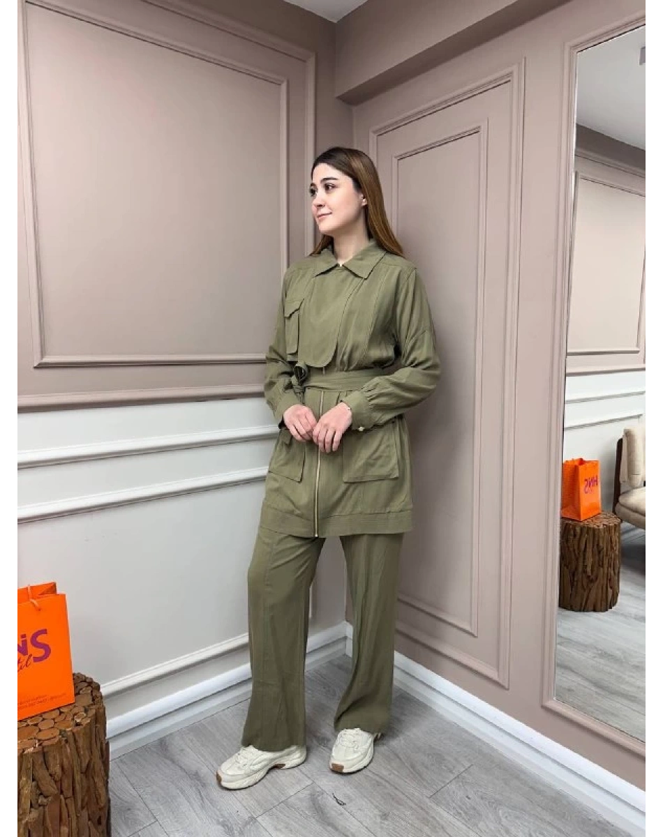 Hilay HLY0125Y101.010 Haki Aleksa Pantolonlu Takım