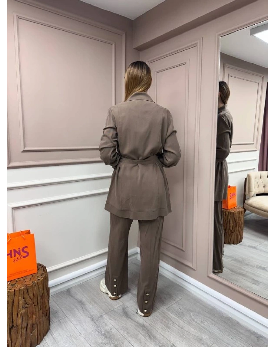 Hilay HLY0125Y101.010 Kahverengi Aleksa Pantolonlu Takım