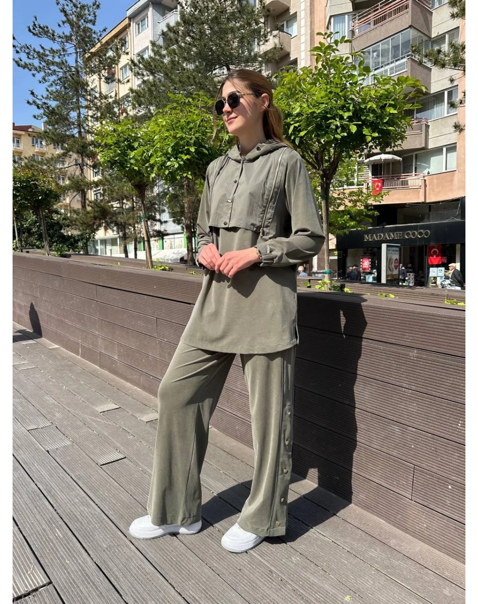 Hilay HLY0125Y101.019 Haki Latina Pantolonlu Takım