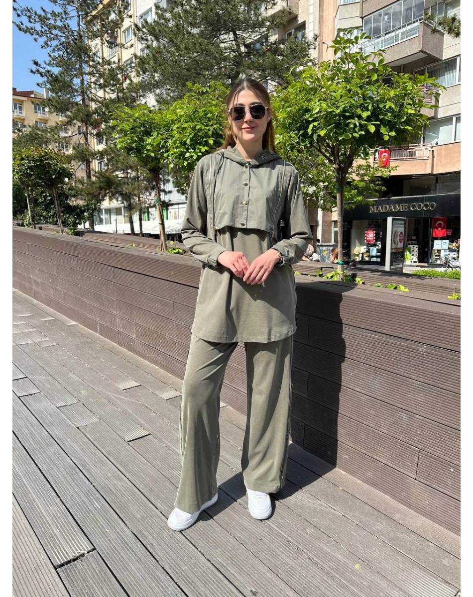 Hilay HLY0125Y101.019 Haki Latina Pantolonlu Takım