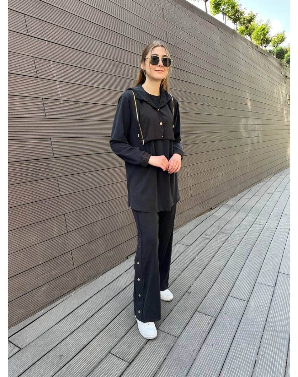 Hilay HLY0125Y101.019 Siyah Latina Pantolonlu Takım