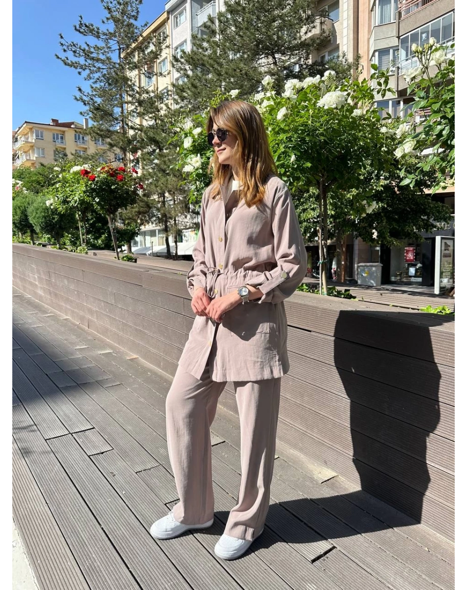 Hilay HLY0125Y101.031 Taş New Adrian Pantolonlu Takım