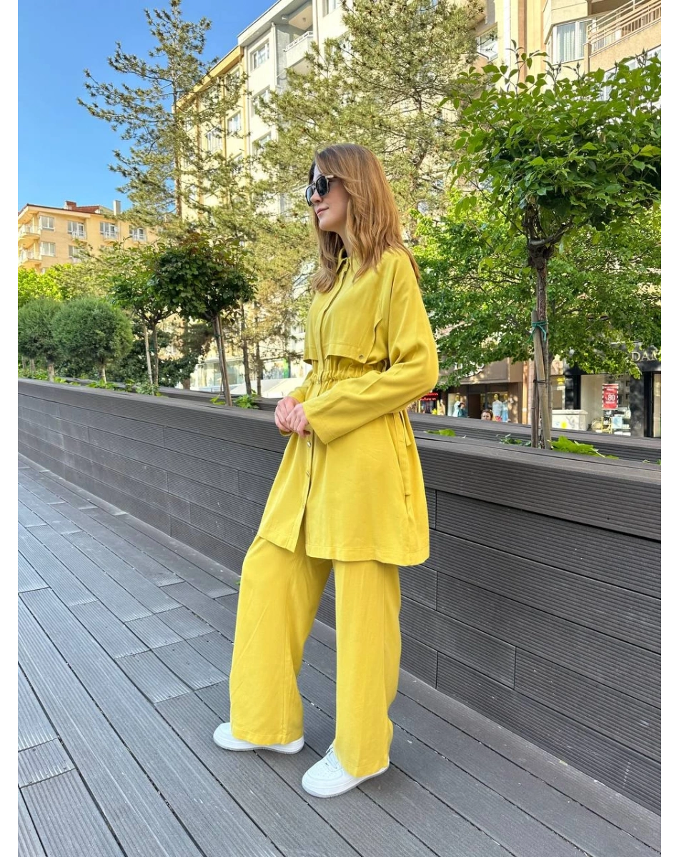 Hilay HLY0125Y101.044 Yağ Yeşili New Stella Pantolonlu Takım