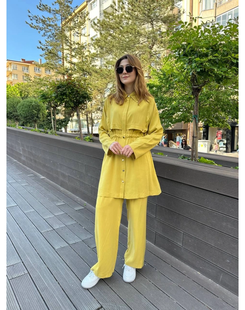 Hilay HLY0125Y101.044 Yağ Yeşili New Stella Pantolonlu Takım