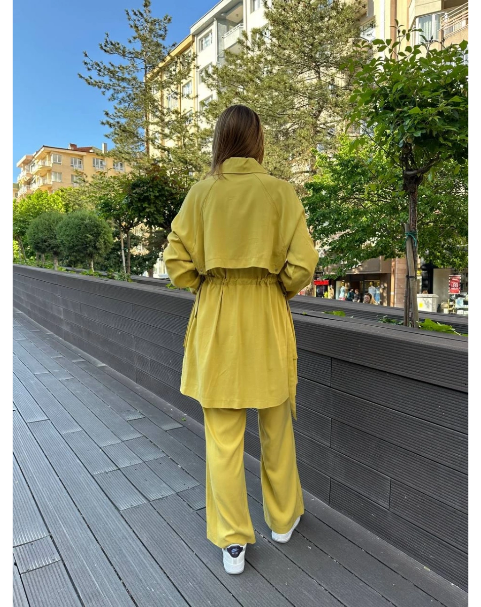 Hilay HLY0125Y101.044 Yağ Yeşili New Stella Pantolonlu Takım