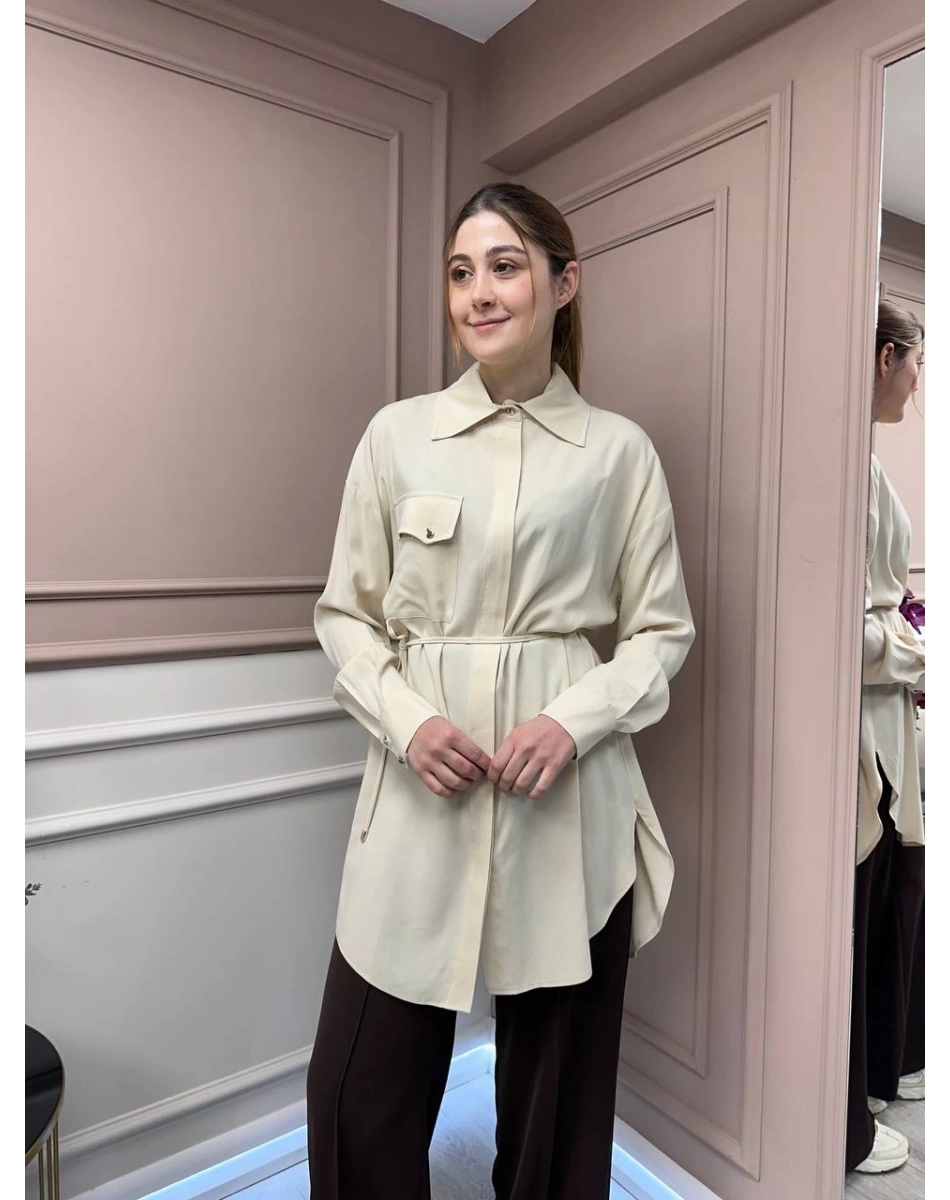 Hilay HLY0125Y108.001 Bej New Tera Gömlek