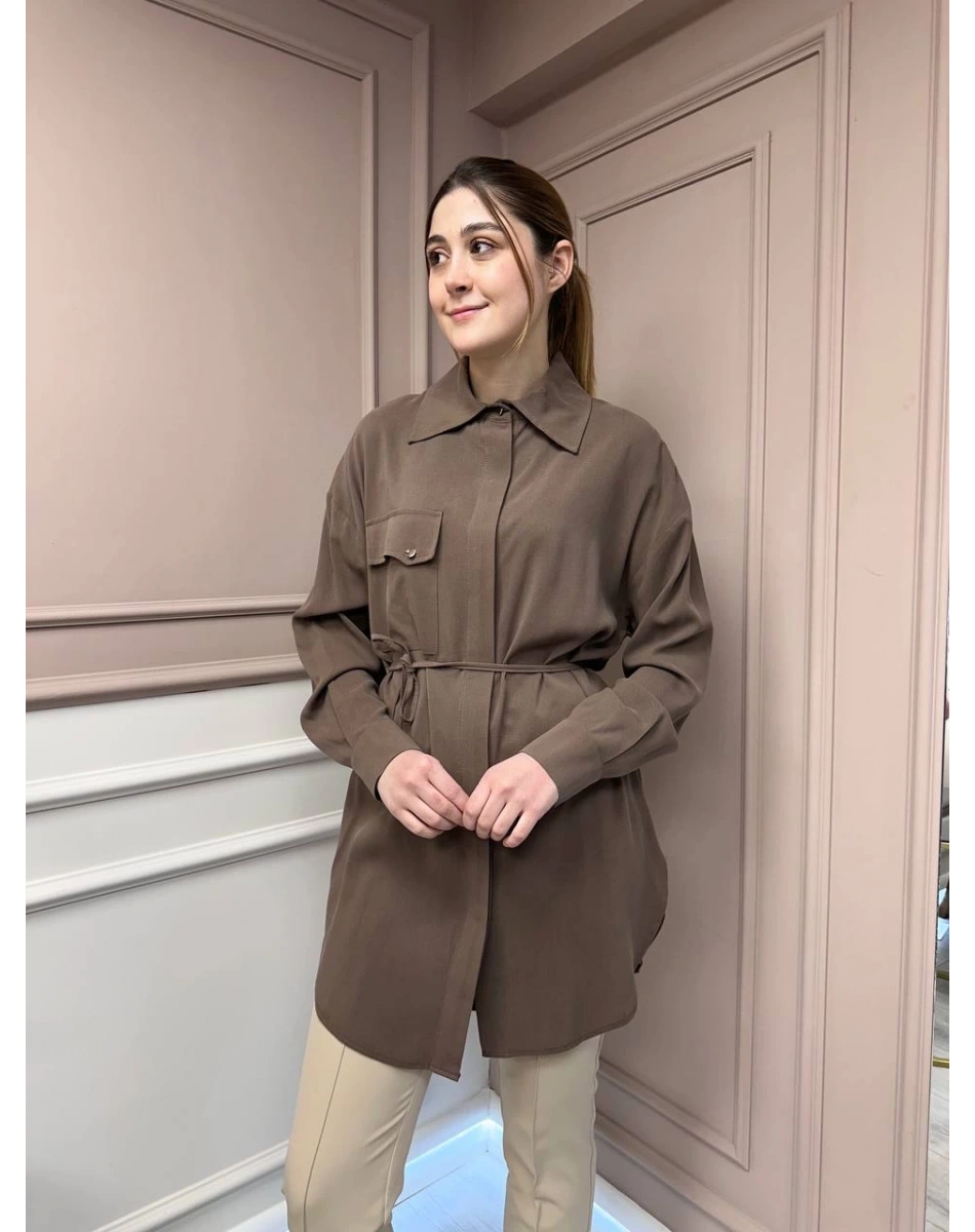 Hilay HLY0125Y108.001 Kahverengi New Tera Gömlek