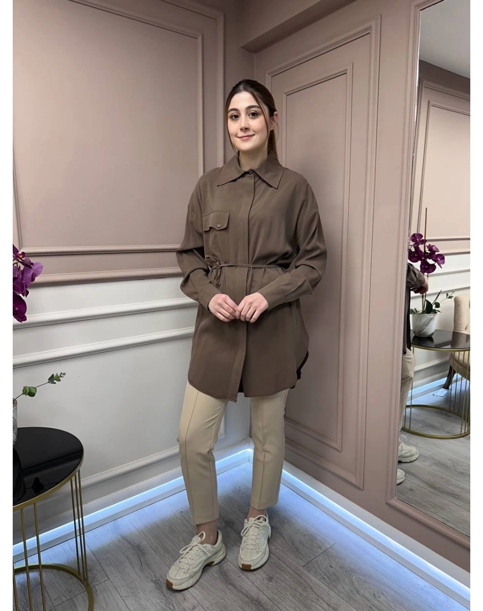 Hilay HLY0125Y108.001 Kahverengi New Tera Gömlek