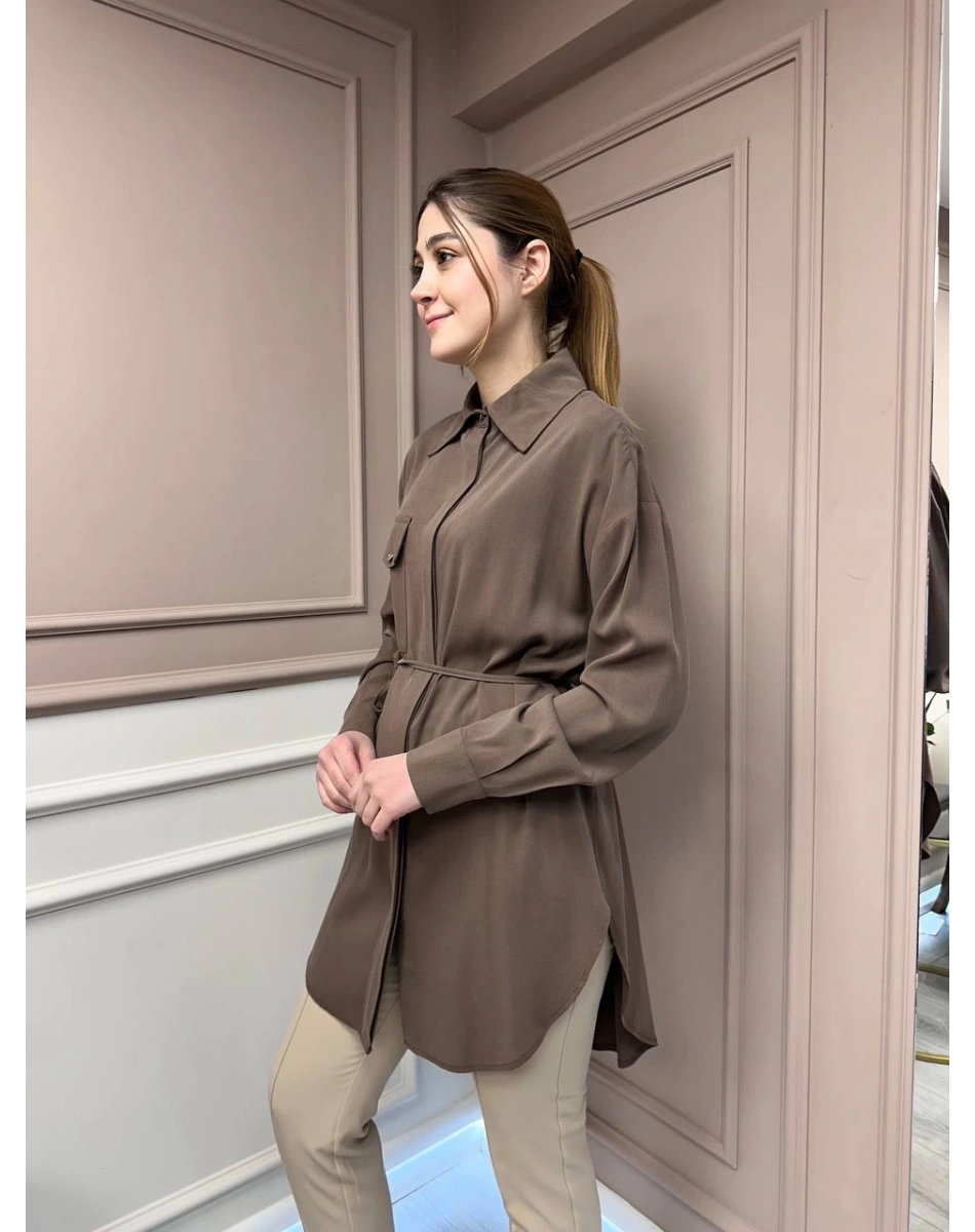 Hilay HLY0125Y108.001 Kahverengi New Tera Gömlek