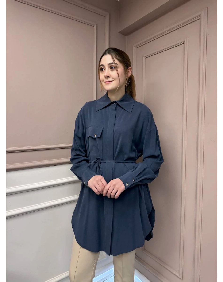 Hilay HLY0125Y108.001 Lacivert New Tera Gömlek