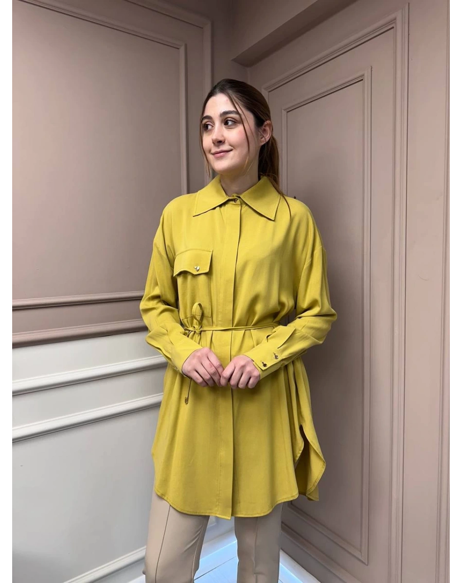 Hilay HLY0125Y108.001 Yağ Yeşili New Tera Gömlek