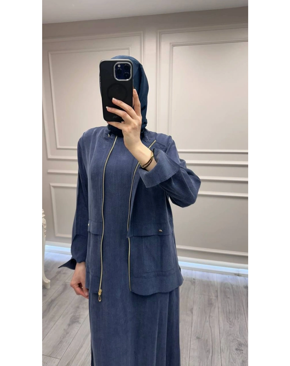 Hilay HLY0126K101.058 Lacivert New Andela Ceketli Elbise