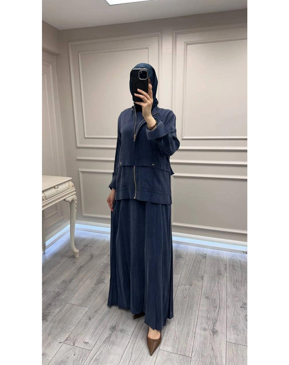 Hilay HLY0126K101.058 Lacivert New Andela Ceketli Elbise
