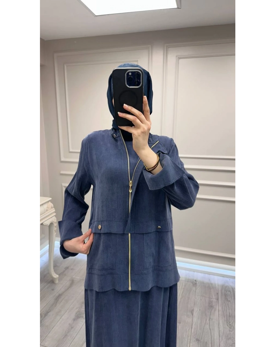 Hilay HLY0126K101.058 Lacivert New Andela Ceketli Elbise