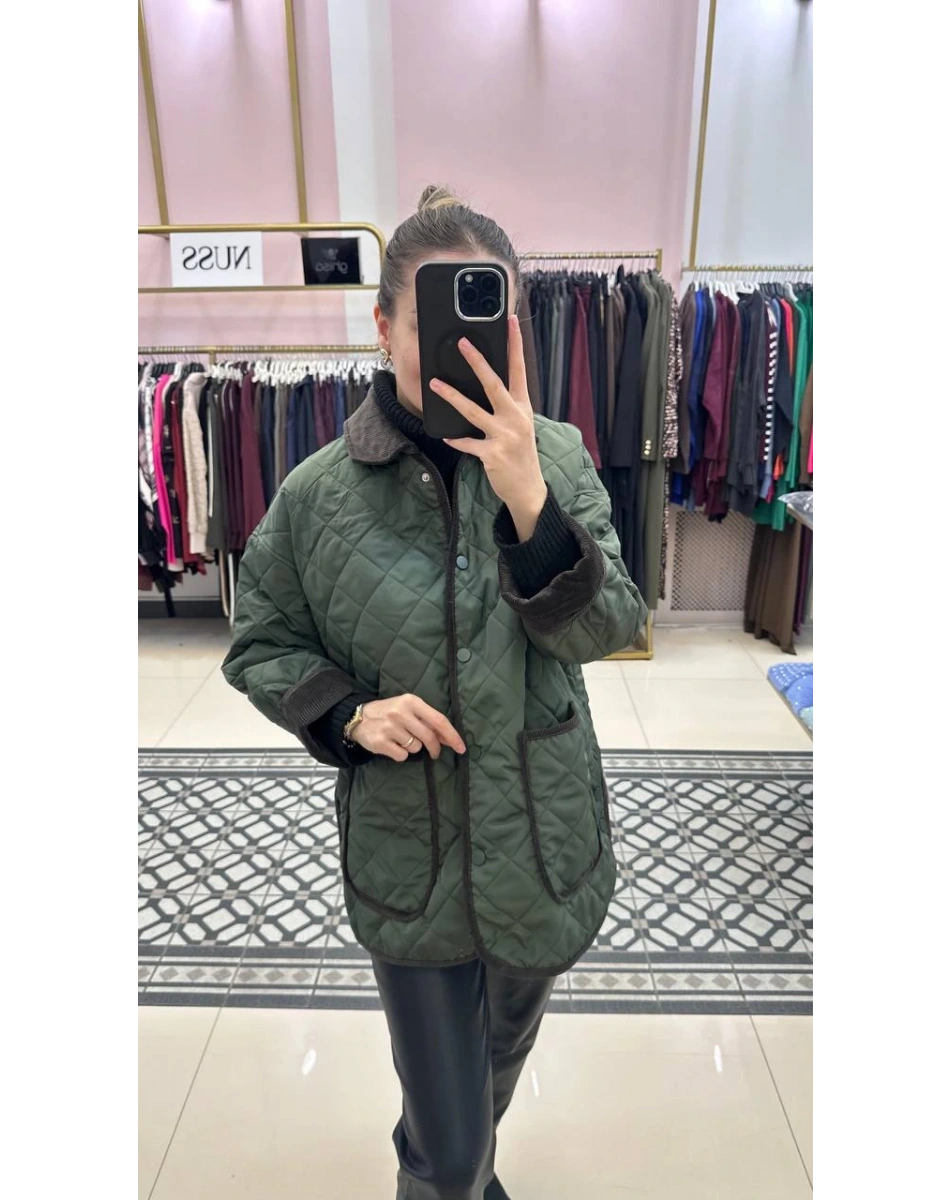 Hns Flow Kapitone Haki Ceket