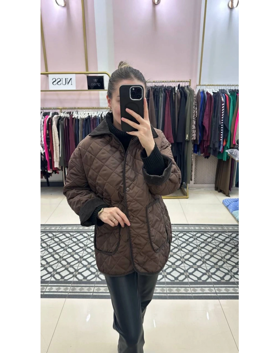 Hns Flow Kapitone Kahve Ceket