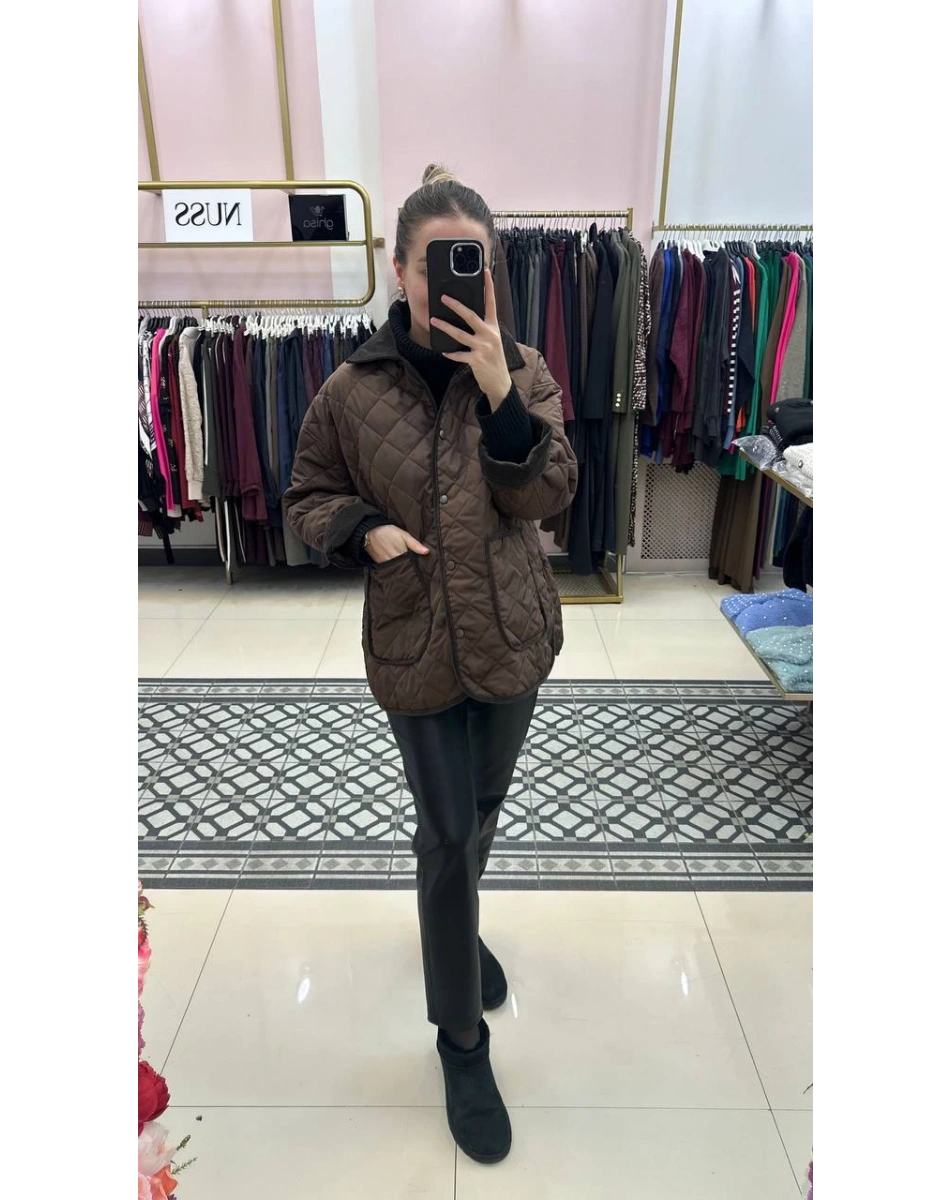 Hns Flow Kapitone Kahve Ceket