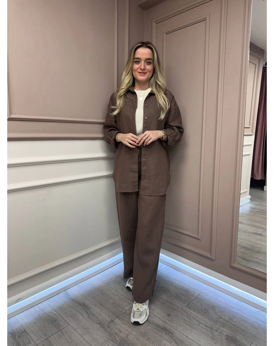 HNS HNSKTNTKM Kahve Keten İkili Takım