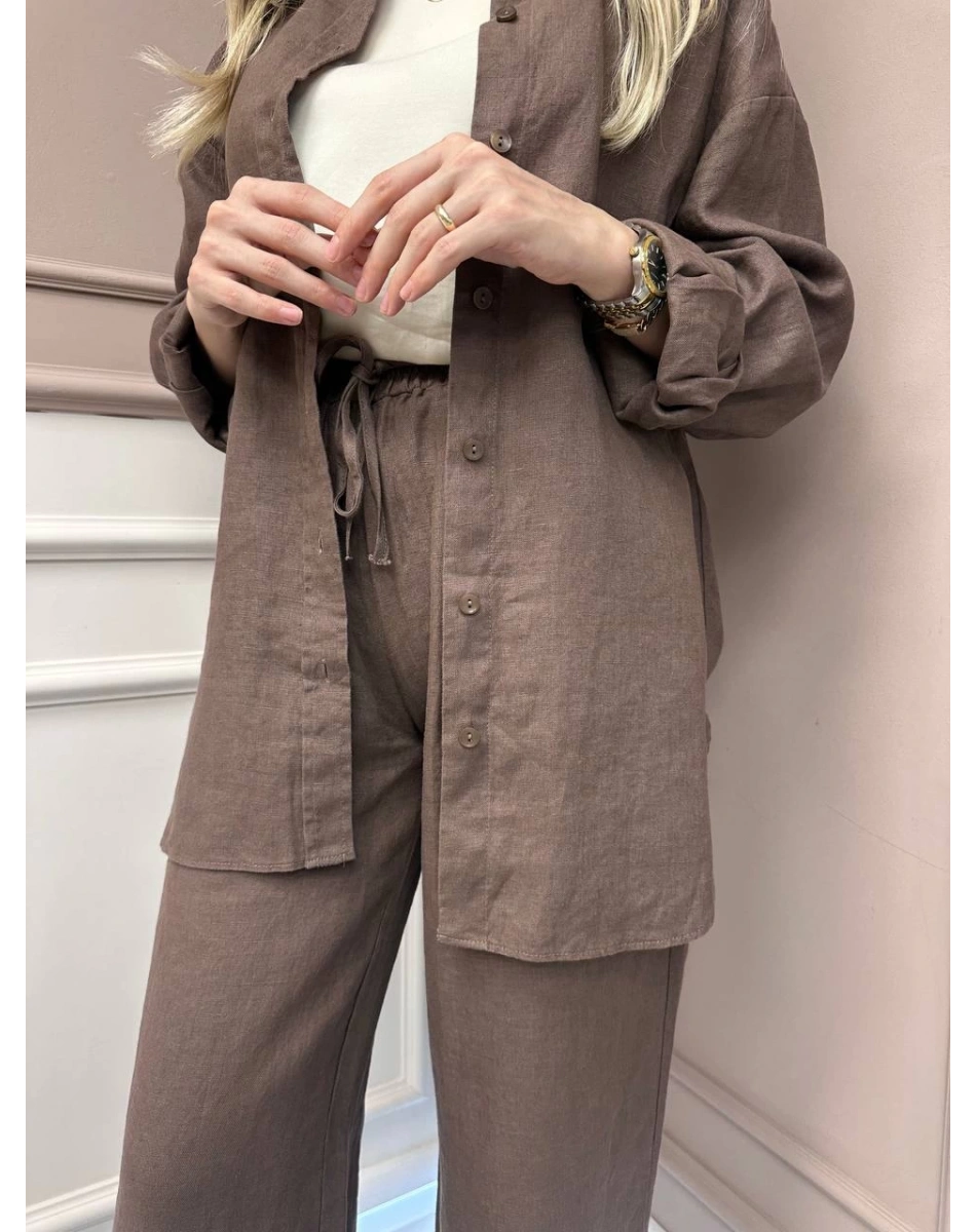 HNS HNSKTNTKM Kahve Keten İkili Takım