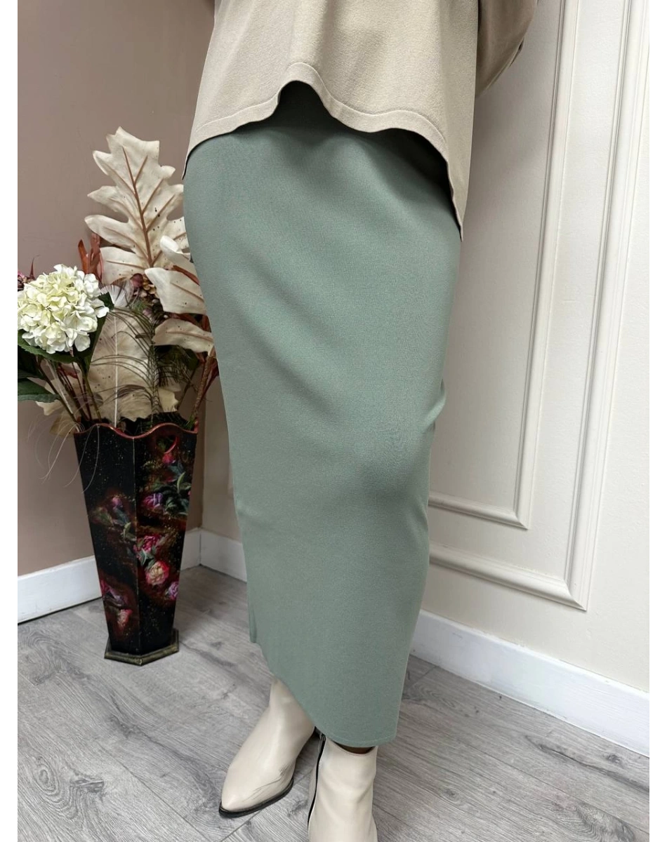 İnvee 5685 Küfrengi Triko Kalem Etek