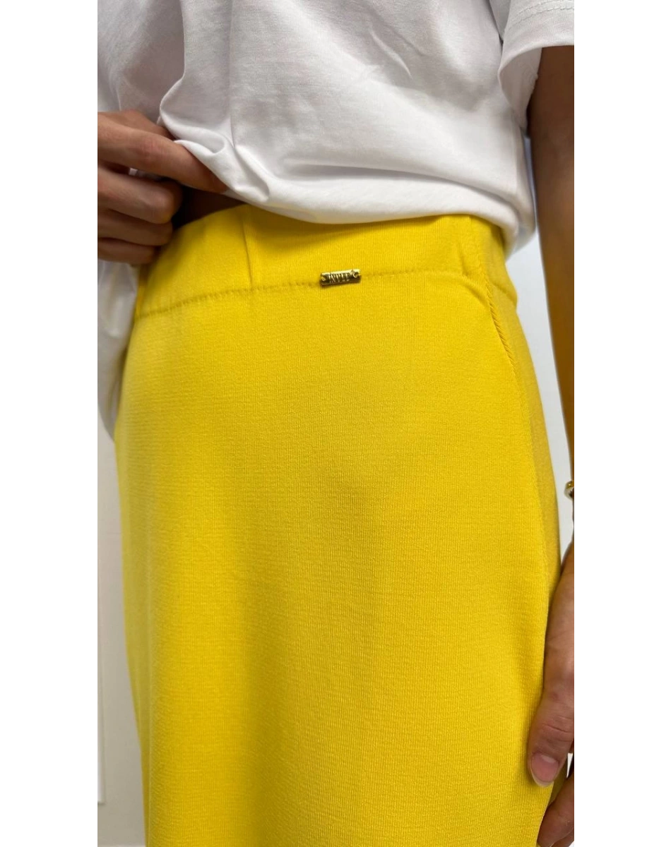 İnvee 5685 Sarı Triko Kalem Etek