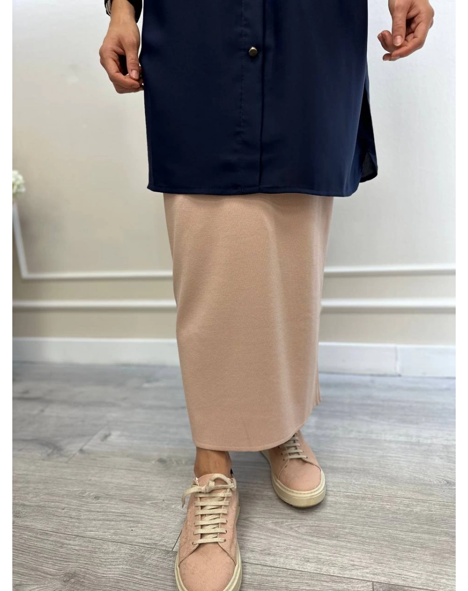 İnvee 5685 Somon Triko Kalem Etek