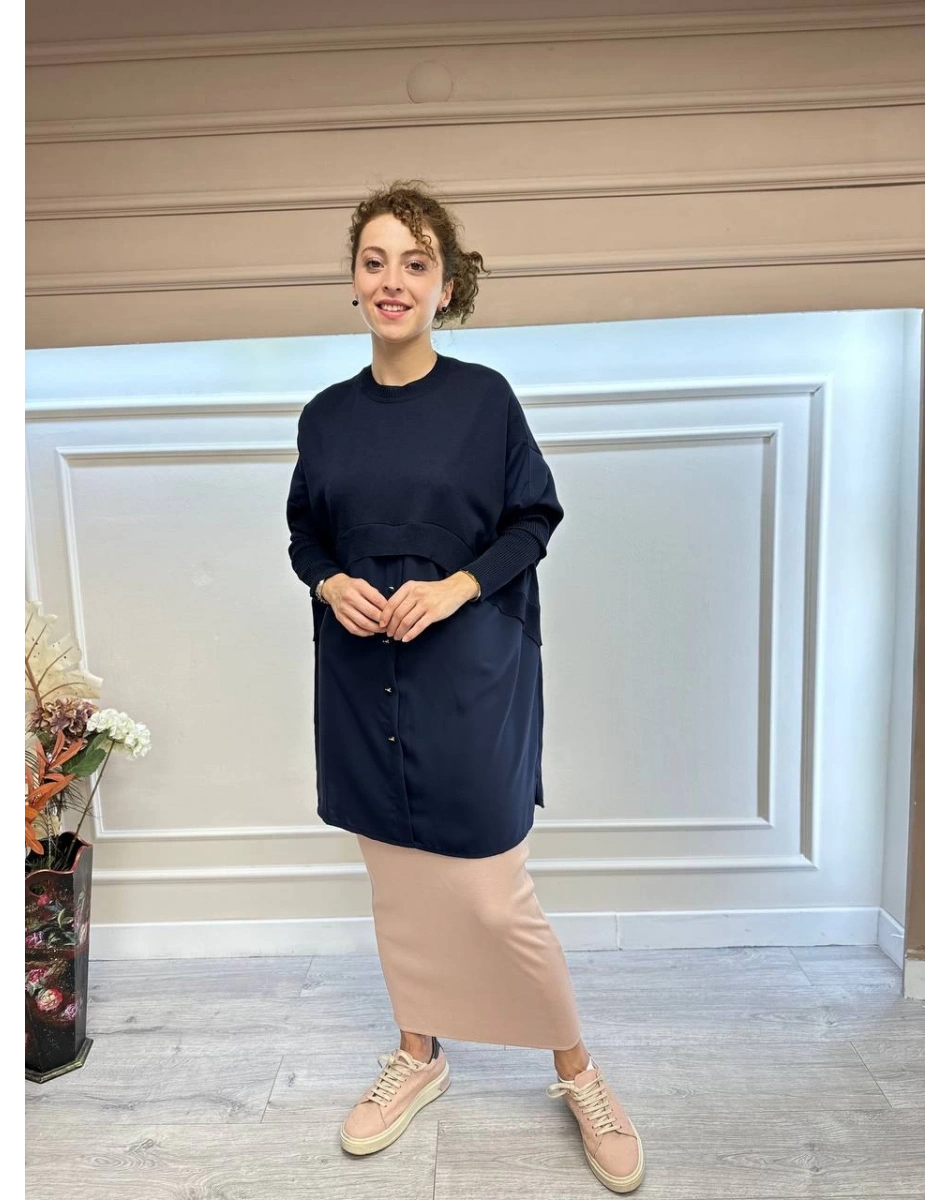 İnvee 5685 Somon Triko Kalem Etek