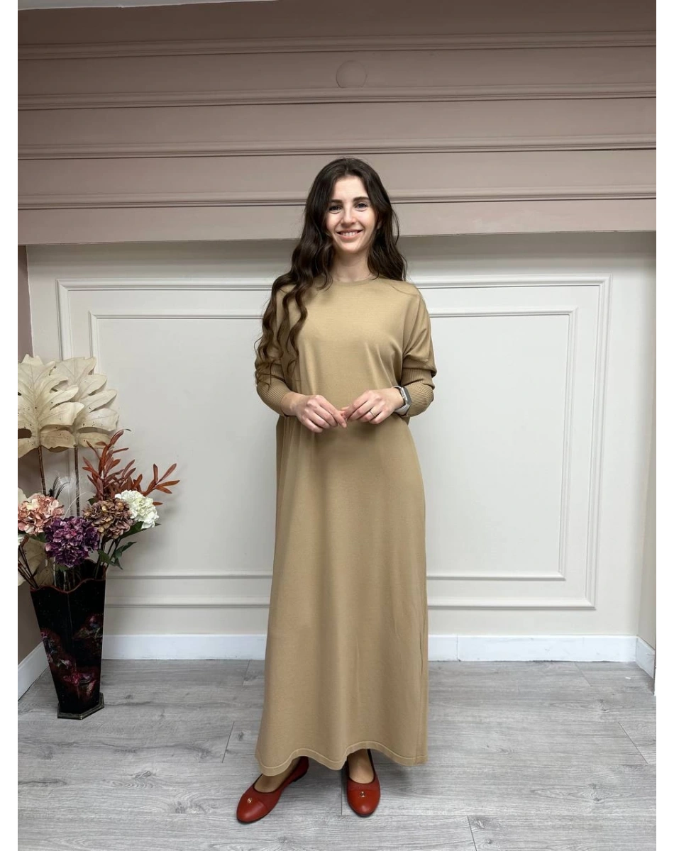 İnvee 5747 Camel Triko Elbise