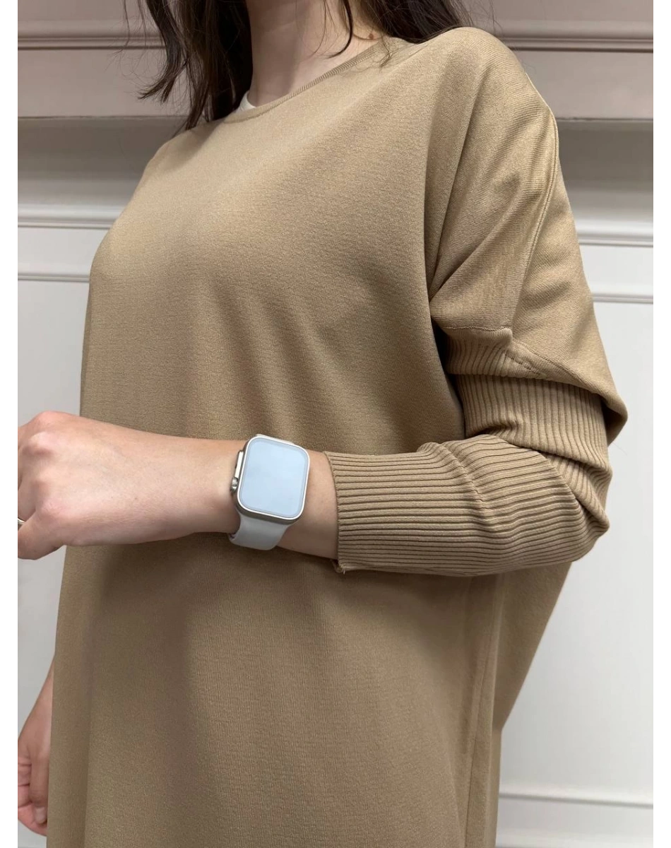 İnvee 5747 Camel Triko Elbise