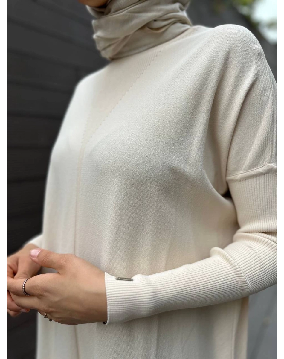 İnvee 6166 Vanilya Uzun Triko