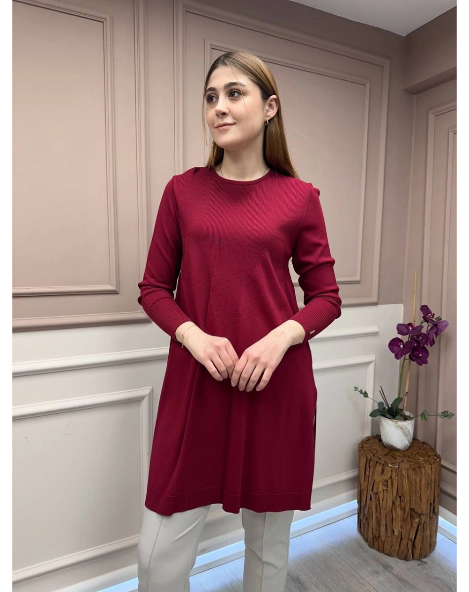 İnvee 6222 Bordo Triko Tunik