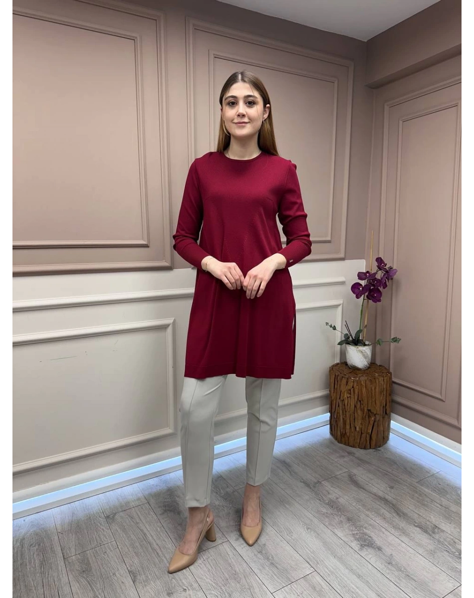 İnvee 6222 Bordo Triko Tunik