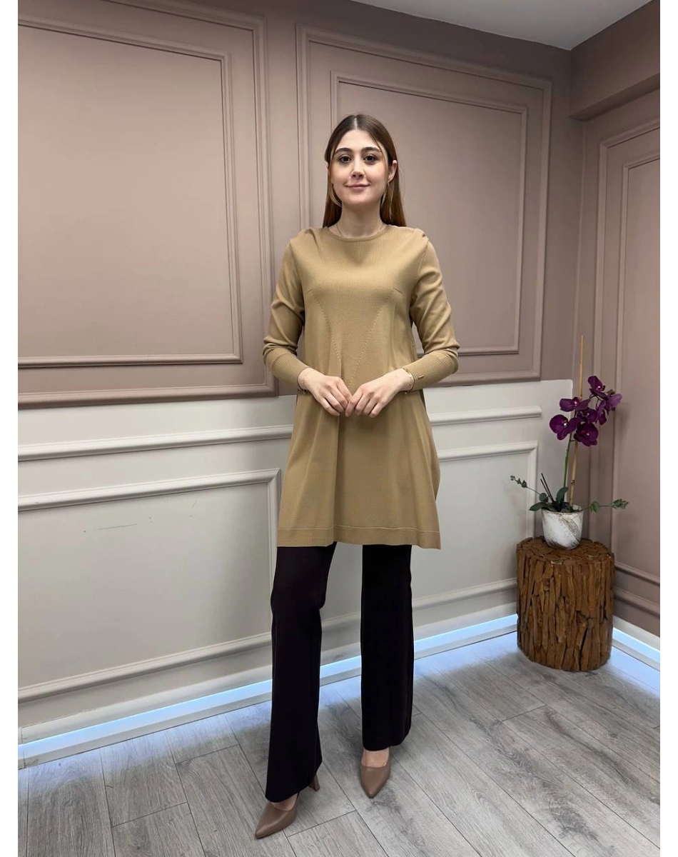 İnvee 6222 Camel Triko Tunik