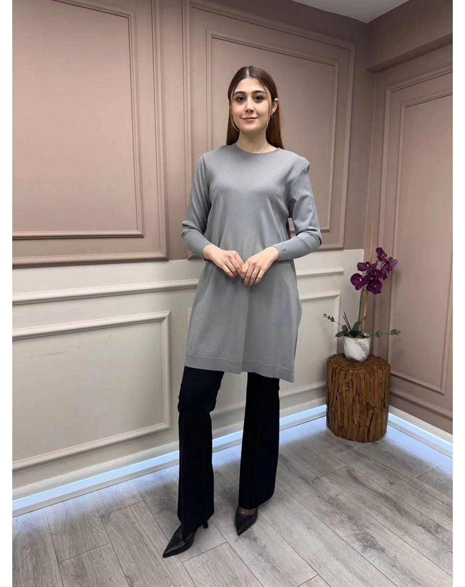İnvee 6222 Gri Triko Tunik