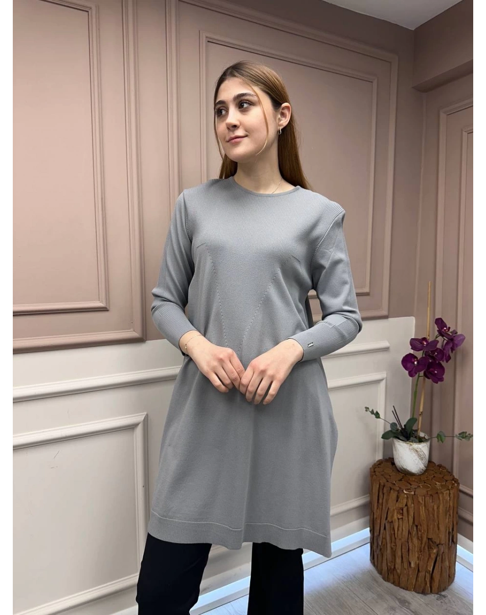 İnvee 6222 Gri Triko Tunik